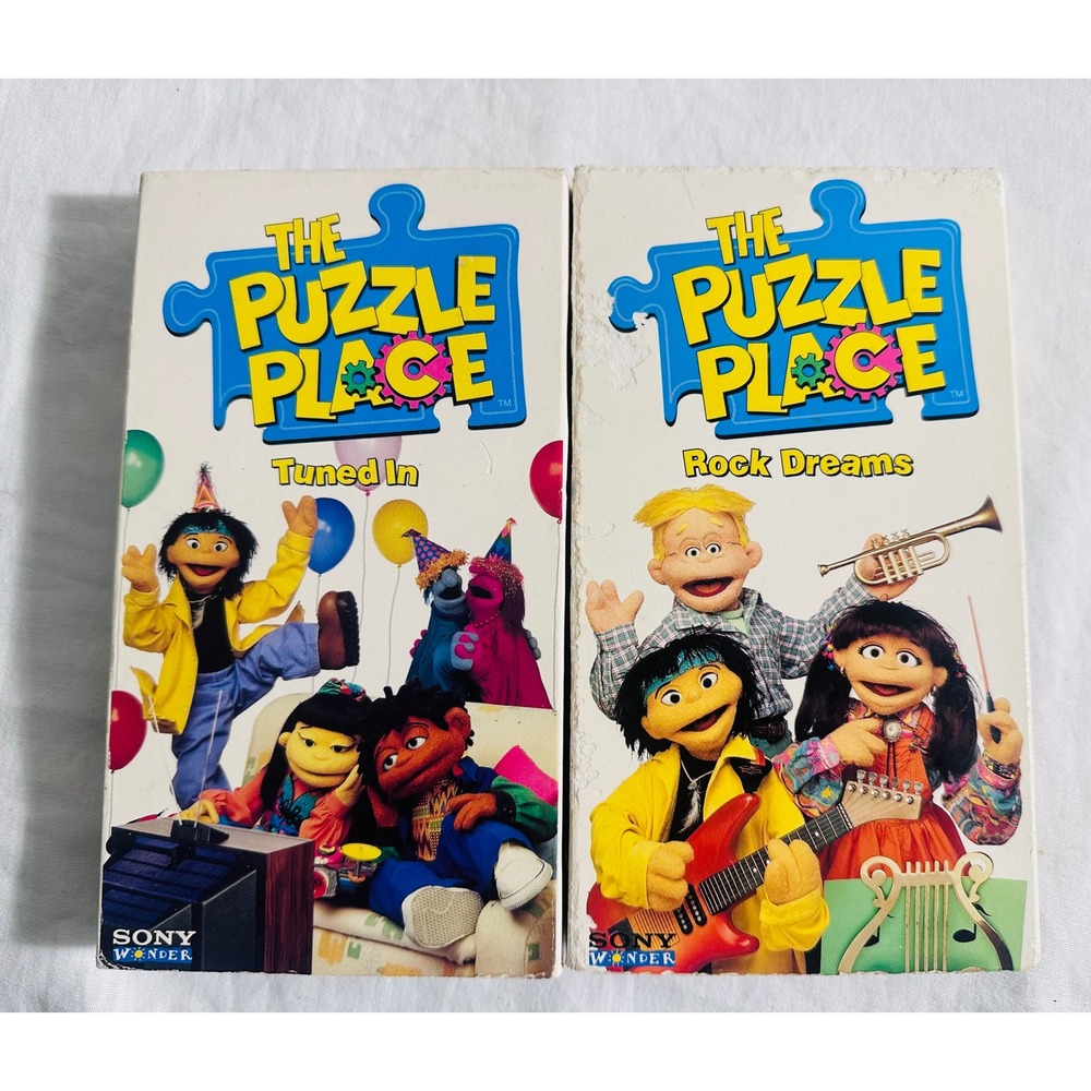 The Puzzle Place‎ VHS Lot 2 Tuned In Rock Dreams 1995 Sony Wonder Rare PBS Kids